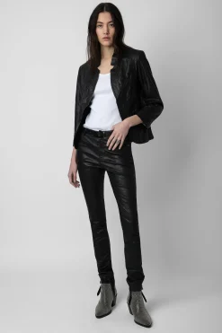 Pantalons Et Shorts^Zadig & Voltaire Pantalon En Cuir Froisse Phlame