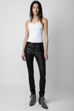 Pantalons Et Shorts^Zadig & Voltaire Pantalon En Cuir Froisse Phlame