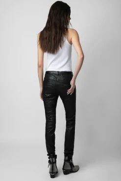 Pantalons Et Shorts^Zadig & Voltaire Pantalon En Cuir Froisse Phlame