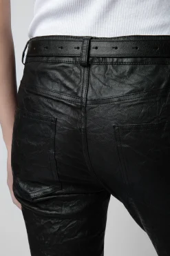 Pantalons Et Shorts^Zadig & Voltaire Pantalon En Cuir Froisse Phlame