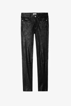 Pantalons Et Shorts^Zadig & Voltaire Pantalon En Cuir Froisse Phlame