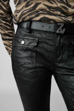 Pantalons Et Shorts^Zadig & Voltaire Pantalon En Cuir Froisse Hippie