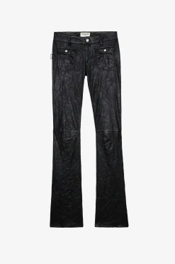 Pantalons Et Shorts^Zadig & Voltaire Pantalon En Cuir Froisse Hippie