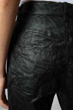 Pantalons Et Shorts^Zadig & Voltaire Pantalon En Cuir Froisse Evy