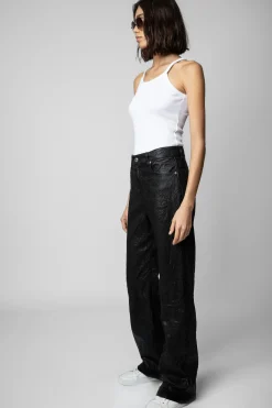 Pantalons Et Shorts^Zadig & Voltaire Pantalon En Cuir Froisse Evy
