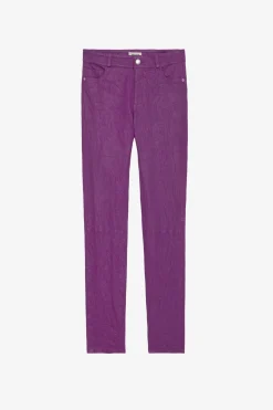 Costumes^Zadig & Voltaire Pantalon En Cuir Froisse Phlame