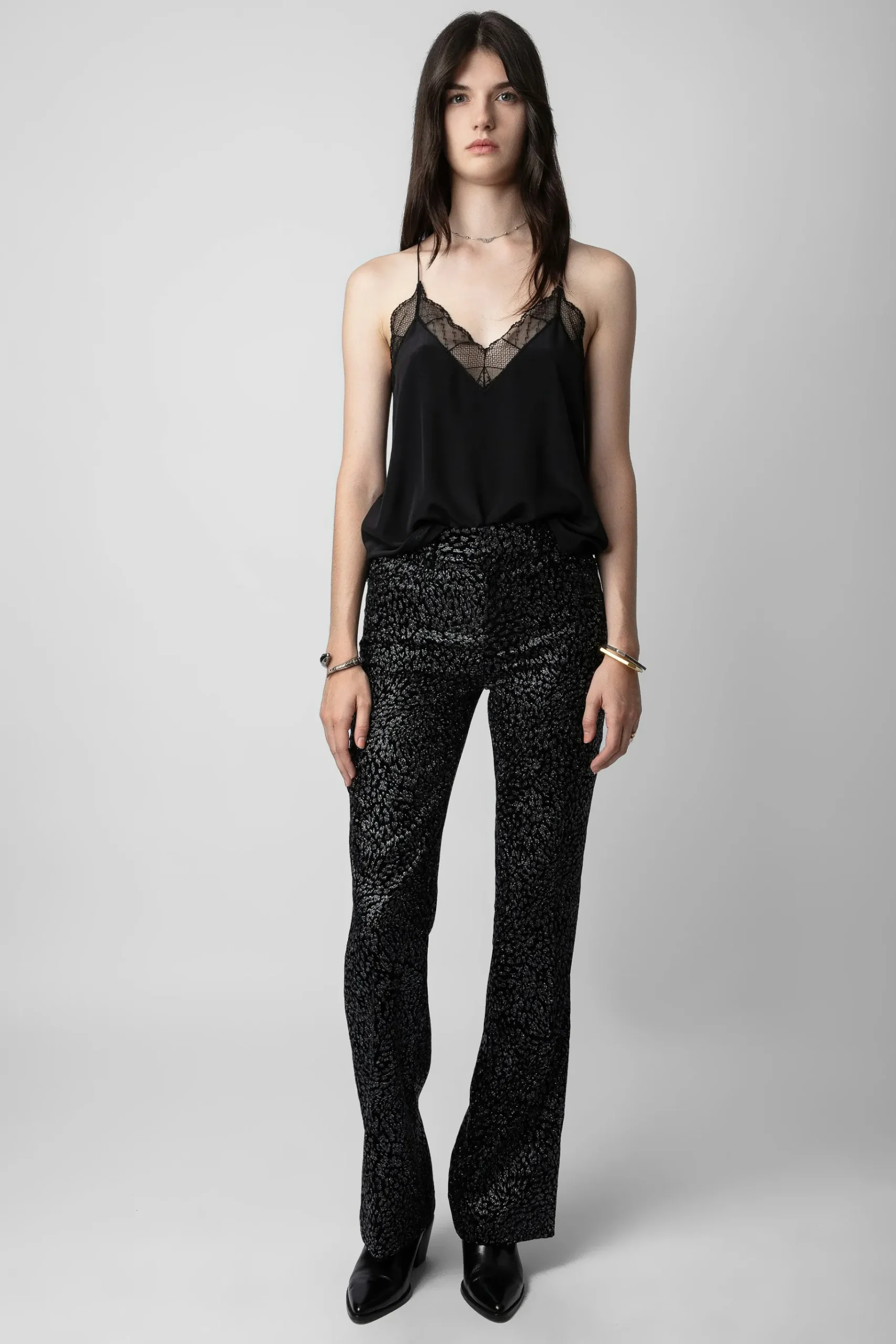 Costumes^Zadig & Voltaire Pantalon En Velours Paillete Piston