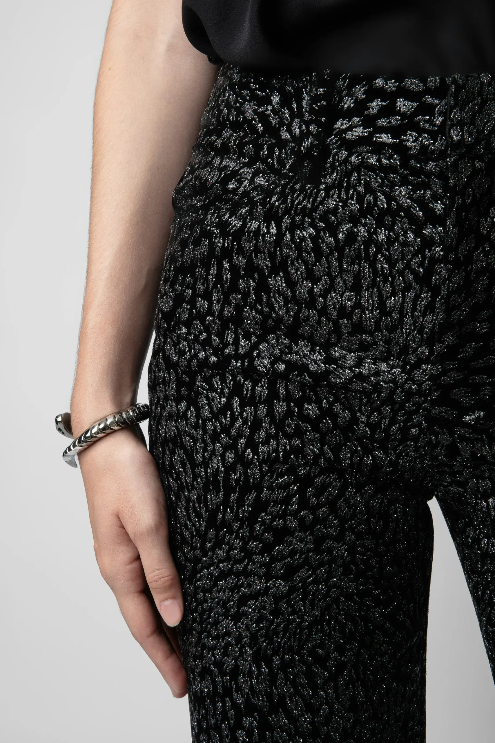 Costumes^Zadig & Voltaire Pantalon En Velours Paillete Piston