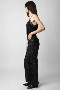 Costumes^Zadig & Voltaire Pantalon En Velours Paillete Piston
