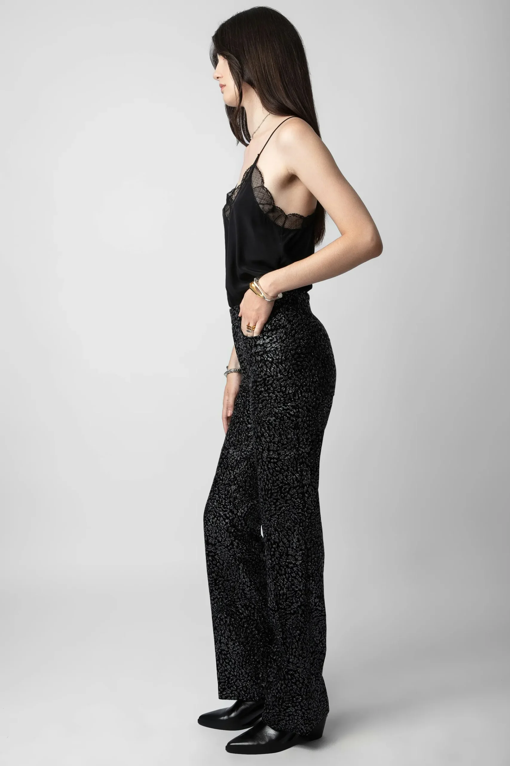 Costumes^Zadig & Voltaire Pantalon En Velours Paillete Piston