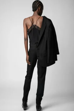 Costumes^Zadig & Voltaire Pantalon Etoile Strass Prune