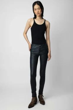 Costumes^Zadig & Voltaire Pantalon Phlame Cuir Froisse