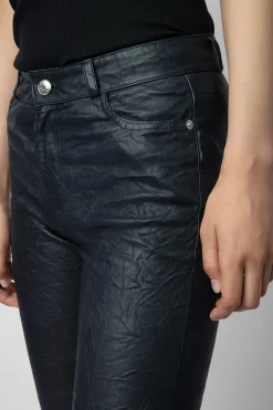Costumes^Zadig & Voltaire Pantalon Phlame Cuir Froisse