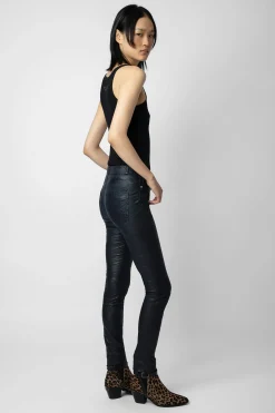 Costumes^Zadig & Voltaire Pantalon Phlame Cuir Froisse