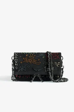 Mini-Sacs^Zadig & Voltaire Pochette Rock Nano En Daim Avec Etiquette A Strass