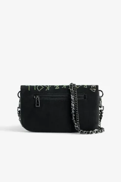 Mini-Sacs^Zadig & Voltaire Pochette Rock Nano En Daim Avec Etiquette A Strass