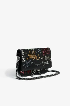 Mini-Sacs^Zadig & Voltaire Pochette Rock Nano En Daim Avec Etiquette A Strass