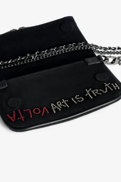 Mini-Sacs^Zadig & Voltaire Pochette Rock Nano En Daim Avec Etiquette A Strass