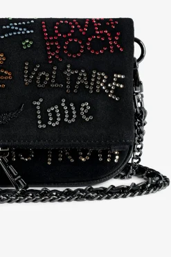 Mini-Sacs^Zadig & Voltaire Pochette Rock Nano En Daim Avec Etiquette A Strass
