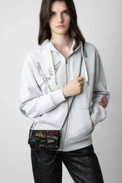 Mini-Sacs^Zadig & Voltaire Pochette Rock Nano En Daim Avec Etiquette A Strass
