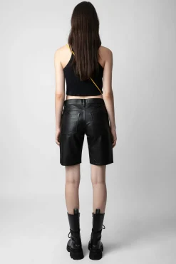 Pantalons Et Shorts^Zadig & Voltaire Short En Cuir Sady
