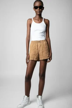Pantalons Et Shorts^Zadig & Voltaire Short En Daim Froisse Paxi