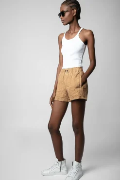 Pantalons Et Shorts^Zadig & Voltaire Short En Daim Froisse Paxi