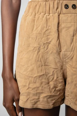 Pantalons Et Shorts^Zadig & Voltaire Short En Daim Froisse Paxi