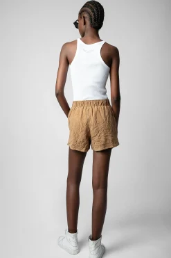 Pantalons Et Shorts^Zadig & Voltaire Short En Daim Froisse Paxi