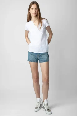 Pantalons Et Shorts^Zadig & Voltaire Short En Denim A Strass Sina
