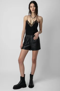 Pantalons Et Shorts^Zadig & Voltaire Short Pax Cuir Froisse