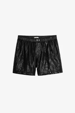 Pantalons Et Shorts^Zadig & Voltaire Short Pax Cuir Froisse