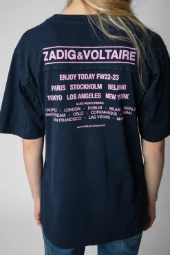 T-Shirts^Zadig & Voltaire T-Shirt A Strass Et Imprime Photo Avec Noeud