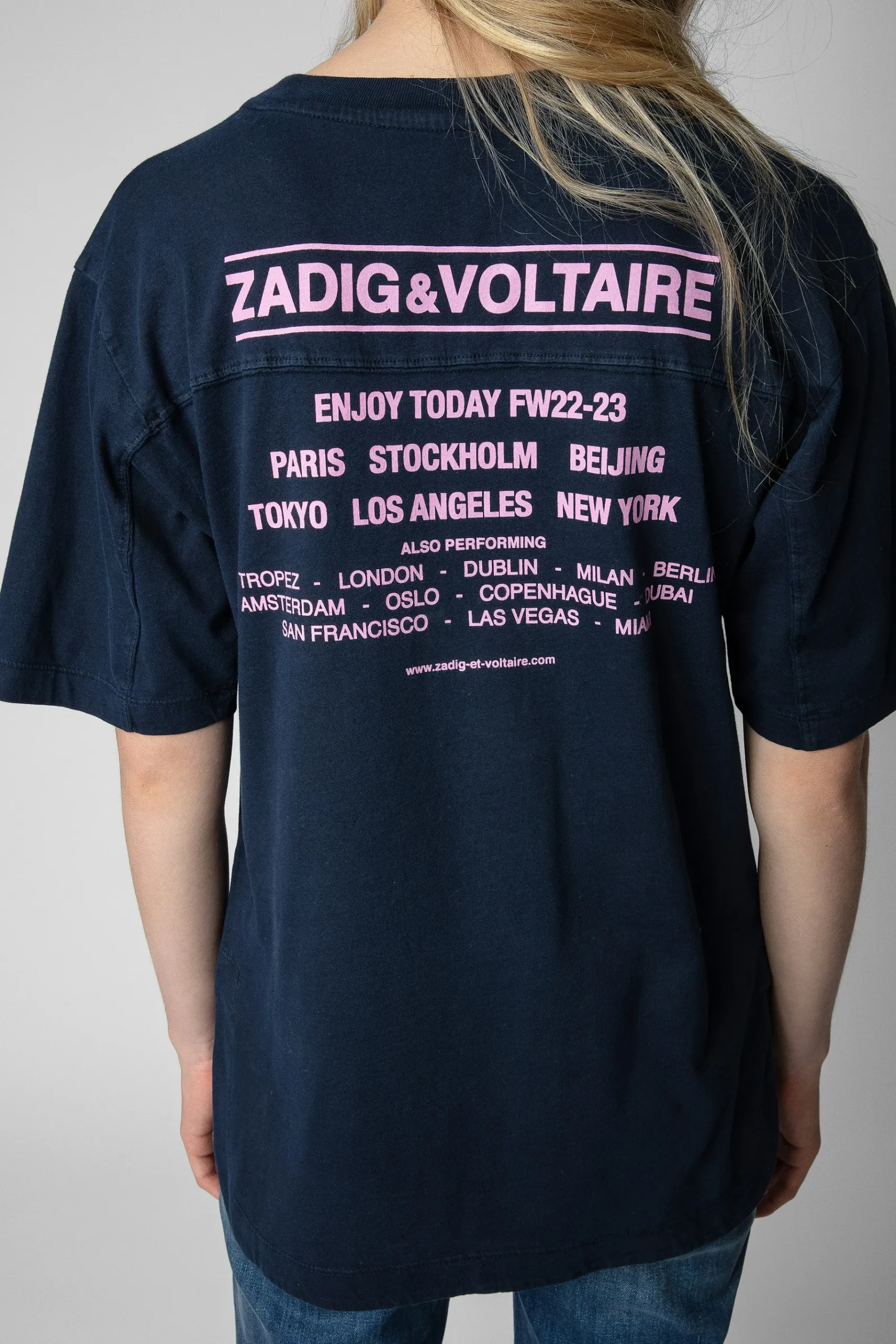 T-Shirts^Zadig & Voltaire T-Shirt A Strass Et Imprime Photo Avec Noeud