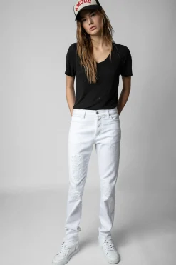 T-Shirts^Zadig & Voltaire T-Shirt En Lin A Pois Atia
