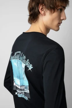 T-Shirts^Zadig & Voltaire T-Shirt Henley A Imprime Photo