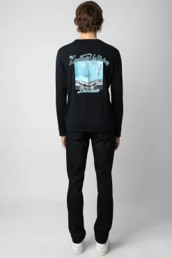 T-Shirts^Zadig & Voltaire T-Shirt Henley A Imprime Photo