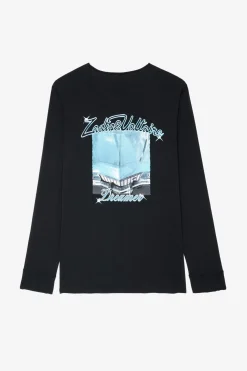 T-Shirts^Zadig & Voltaire T-Shirt Henley A Imprime Photo