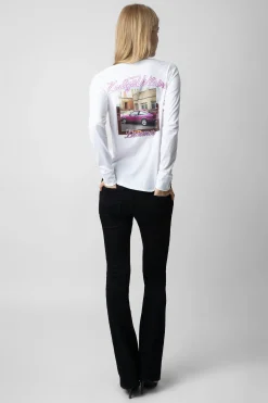 T-Shirts^Zadig & Voltaire T-Shirt Henley A Imprime Photo