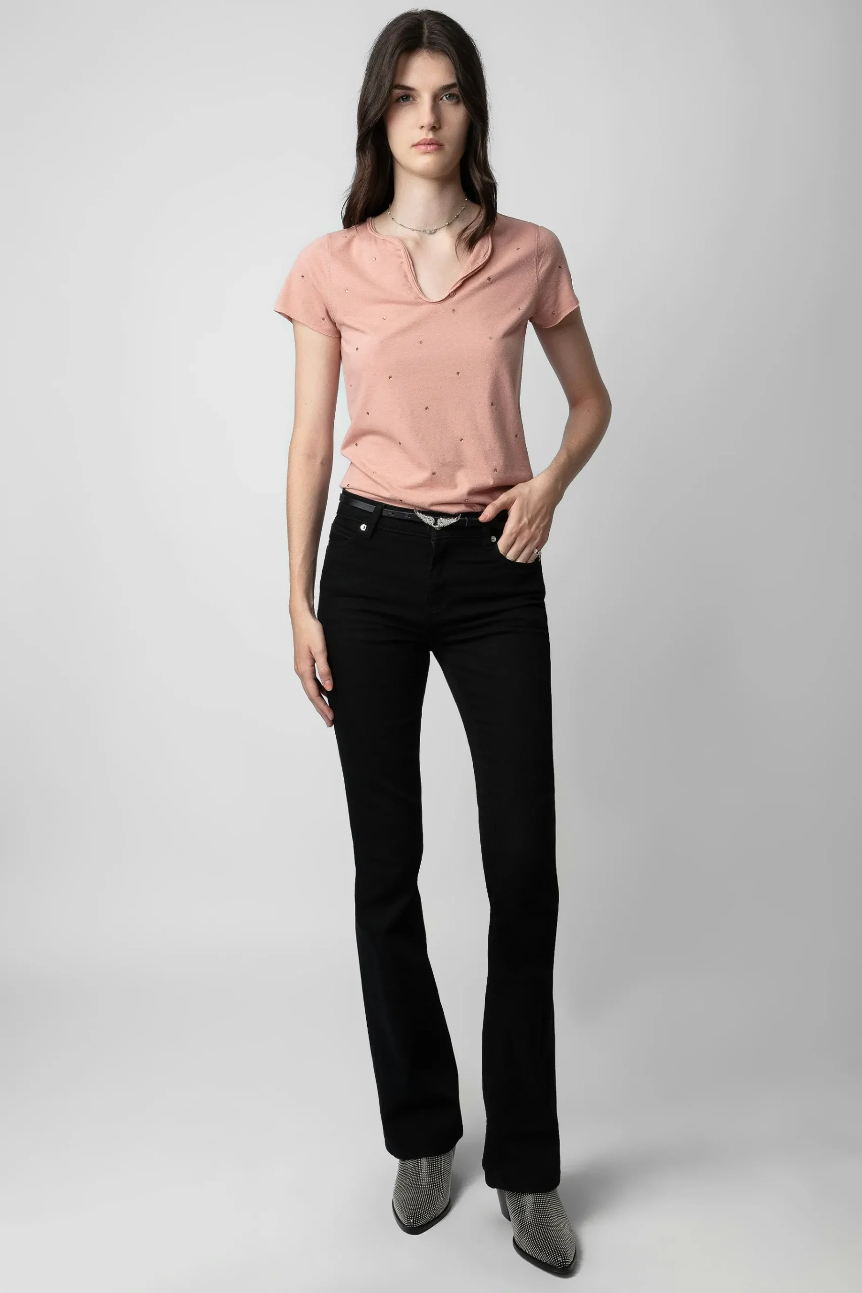 T-Shirts^Zadig & Voltaire T-Shirt Henley A Strass