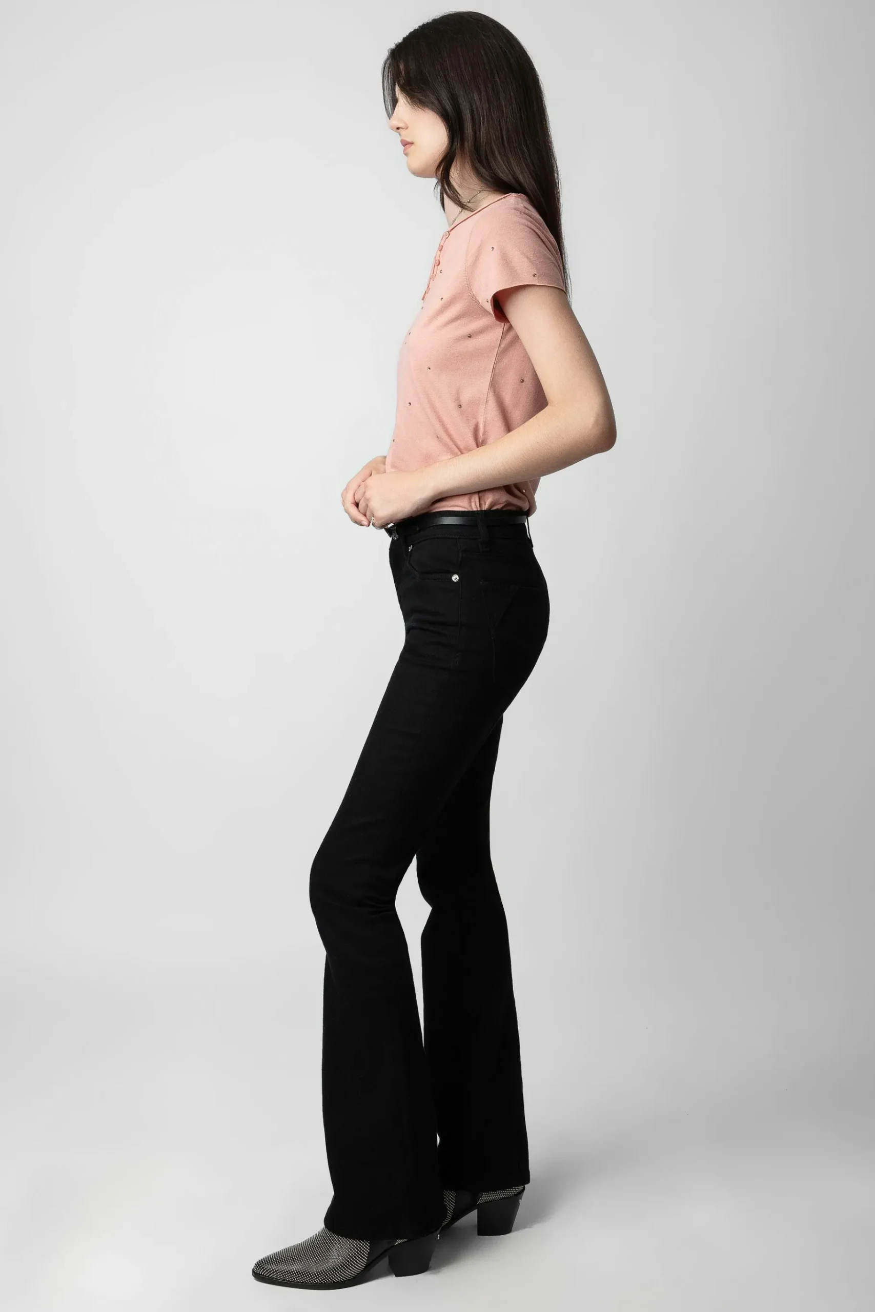 T-Shirts^Zadig & Voltaire T-Shirt Henley A Strass