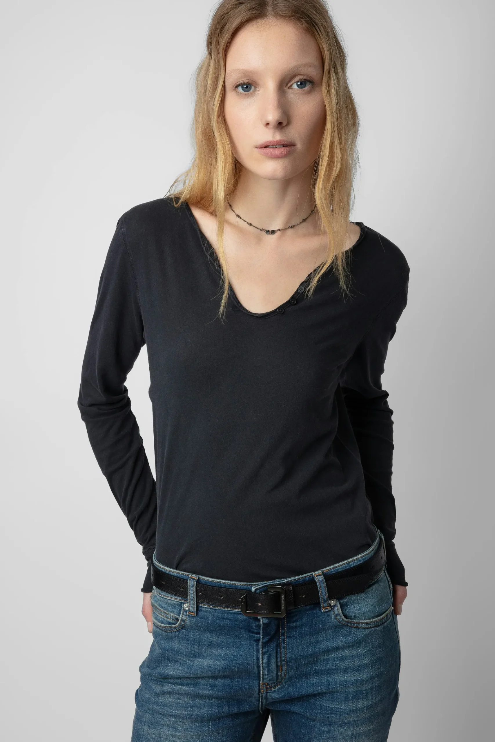 T-Shirts^Zadig & Voltaire T-Shirt Henley Ailes De Concert