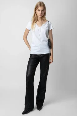T-Shirts^Zadig & Voltaire T-Shirt Henley Amour Strass