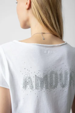 T-Shirts^Zadig & Voltaire T-Shirt Henley Amour Strass