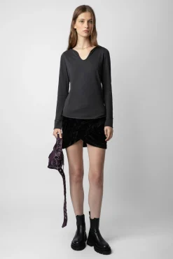 T-Shirts^Zadig & Voltaire T-Shirt Henley C'Est La Faute A Voltaire