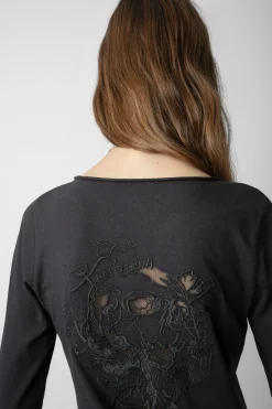 T-Shirts^Zadig & Voltaire T-Shirt Henley C'Est La Faute A Voltaire