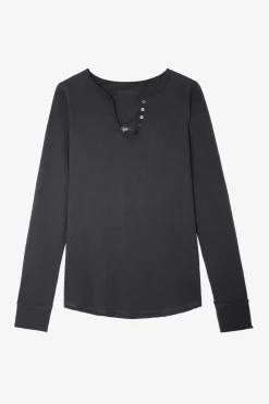T-Shirts^Zadig & Voltaire T-Shirt Henley C'Est La Faute A Voltaire