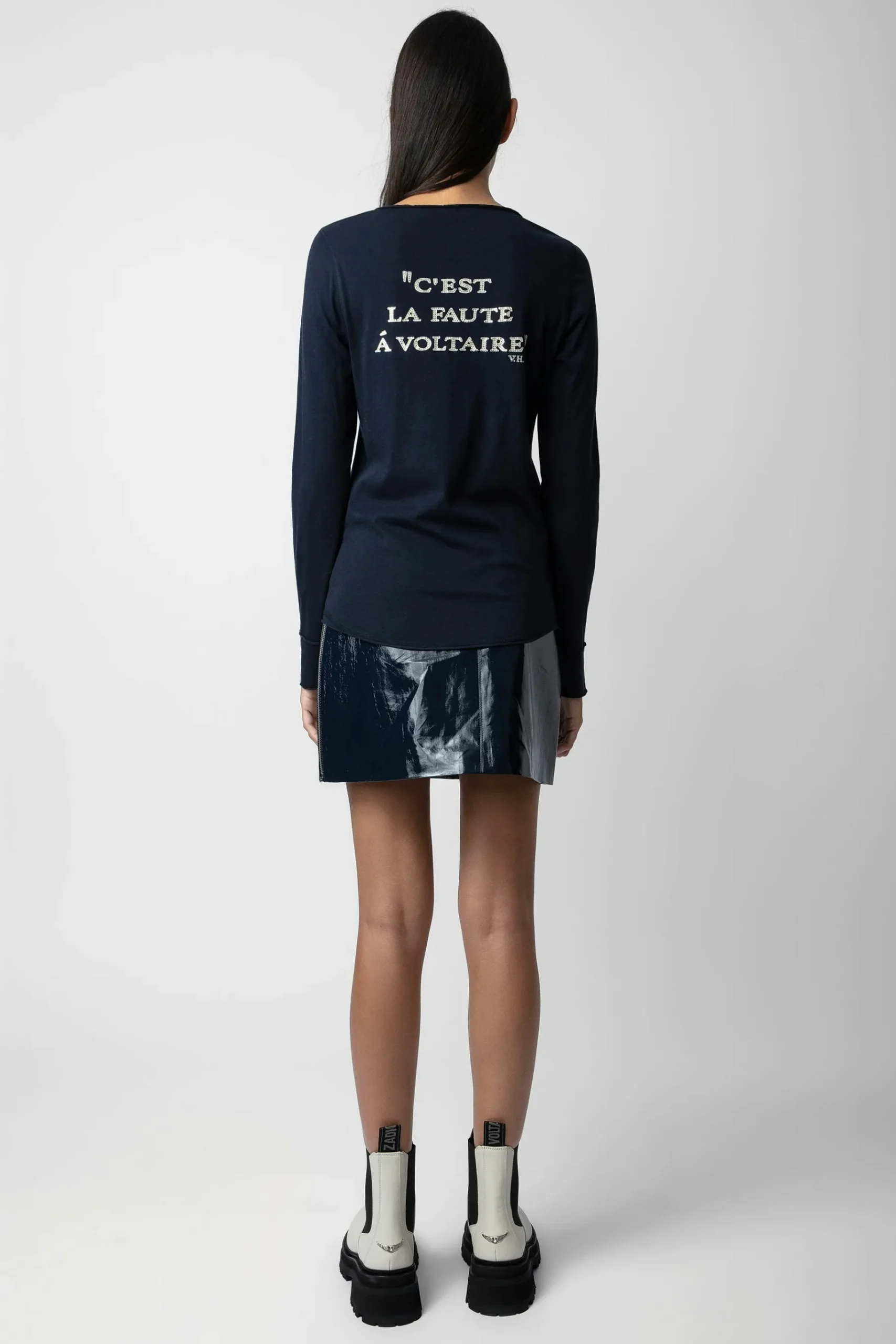 T-Shirts^Zadig & Voltaire T-Shirt Henley C'Est La Faute A Voltaire