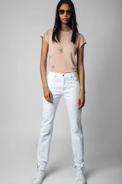 T-Shirts^Zadig & Voltaire T-Shirt Skinny Etoiles Strass
