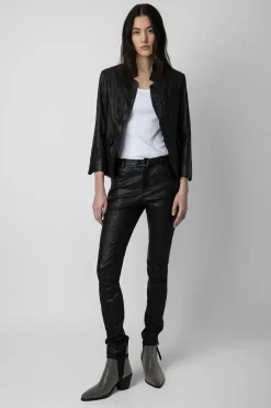 Vestes^Zadig & Voltaire Verys Blazer Cuir Froisse